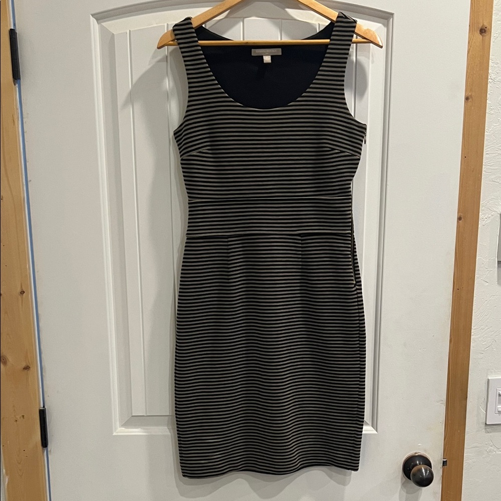 Banana Republic Black and Gray Striped Mini Dress